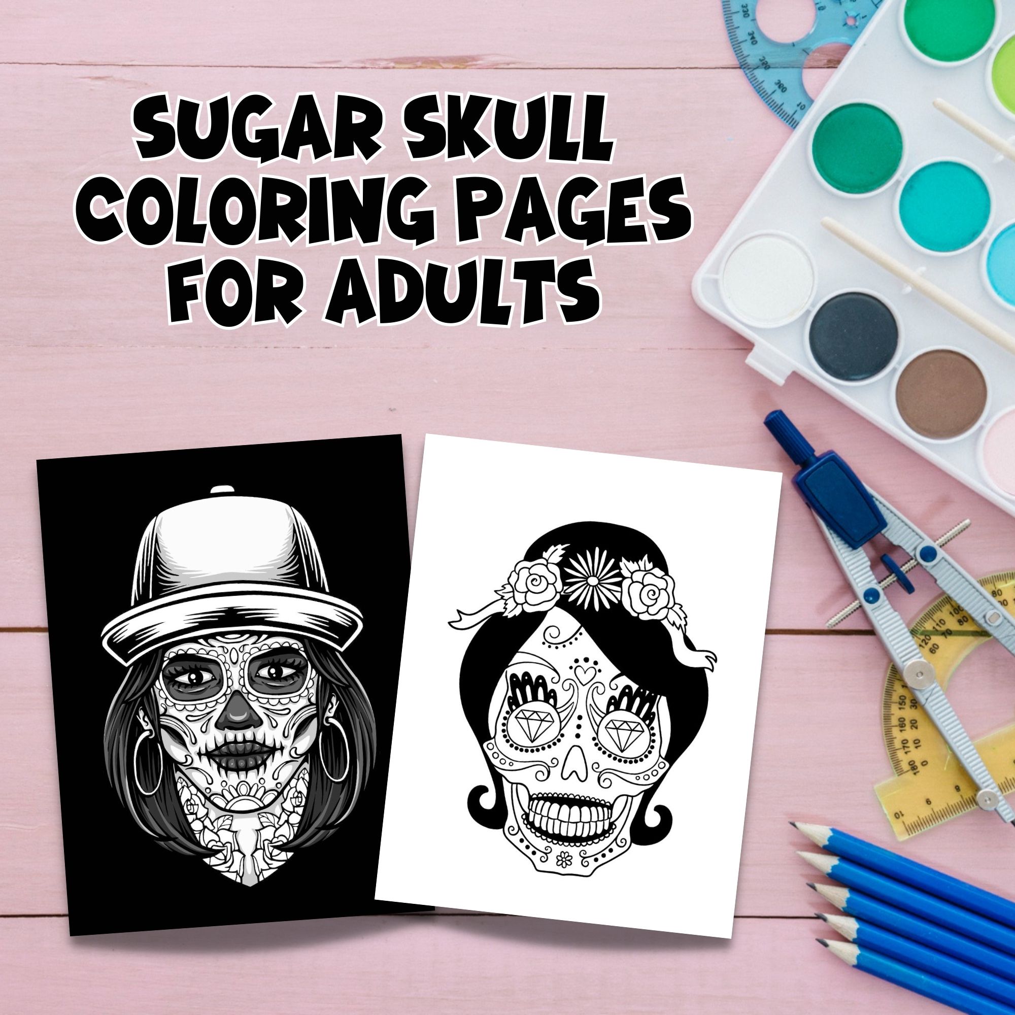 Sugar skull coloring pages for adults skulls coloring pages made by teachers