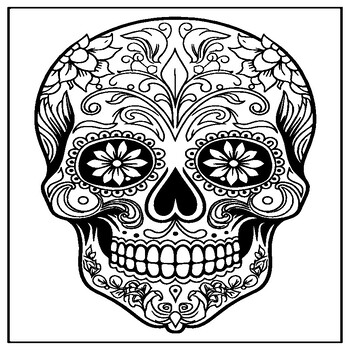 Sugar skull coloring book for adults sugar skull coloring pages