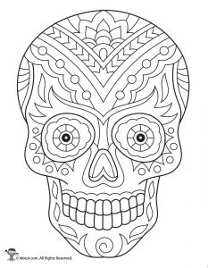 Day of the dead adult coloring pages