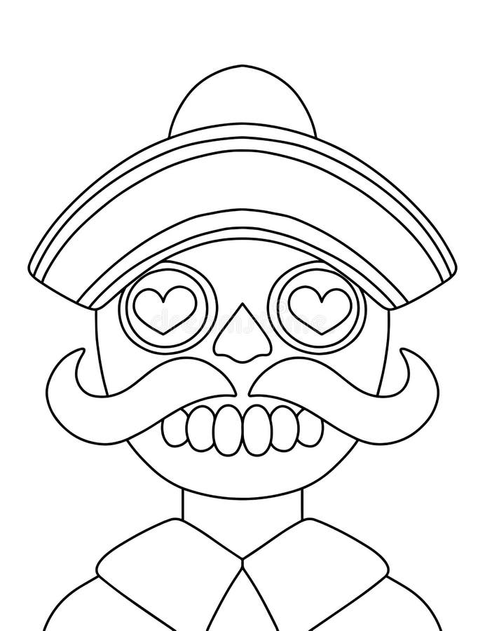 Sugar skull coloring page stock illustrations â sugar skull coloring page stock illustrations vectors clipart