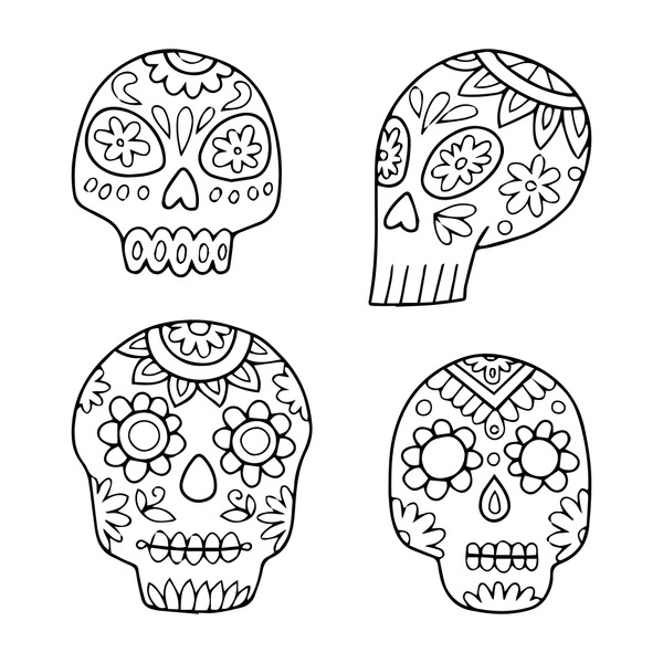 Hundred calaveras outline royalty