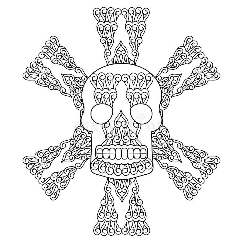 Sugar skull coloring page stock illustrations â sugar skull coloring page stock illustrations vectors clipart