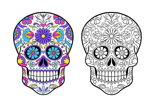 Sugar skull calavera colorful mexican sugar skull stock vector by inshna