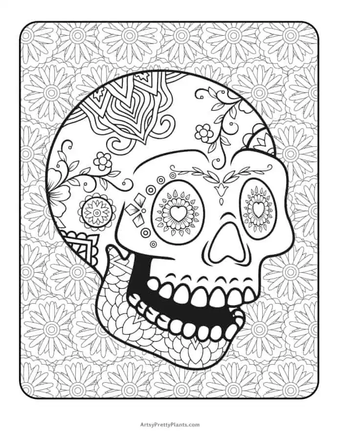 Free sugar skull coloring pages