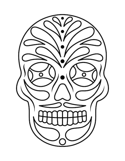 Premium vector sugar skull coloring pages for kids