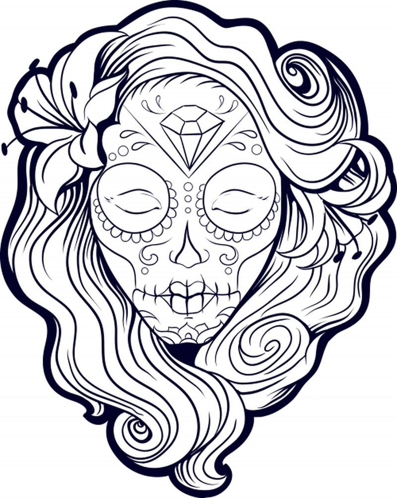 Cool sugar skull coloring pages pdf ideas