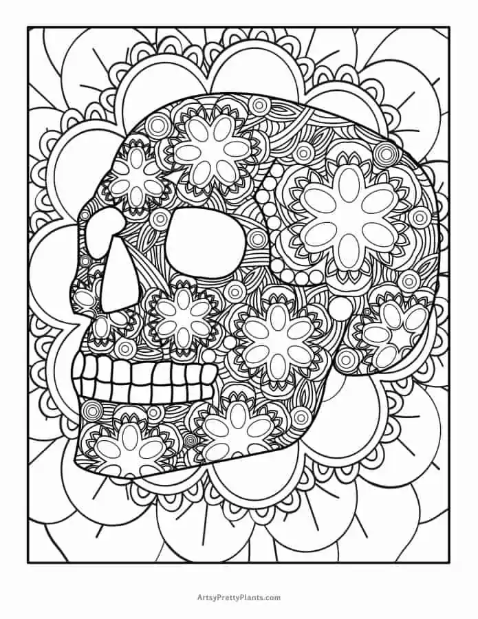 Free sugar skull coloring pages