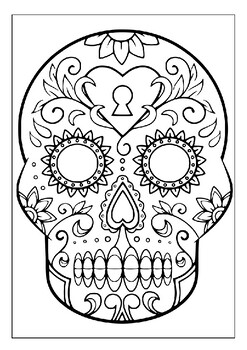 Celebrate dia de los muertos with printable sugar skulls coloring pages