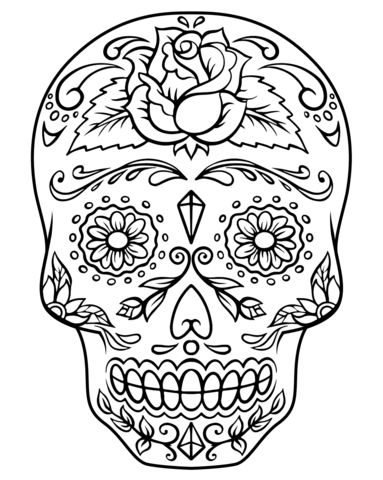 Sugar skull coloring page free printable coloring pages