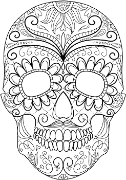 Sugar skulls coloring book stunning images from the mexin day of the dead willow tansy books
