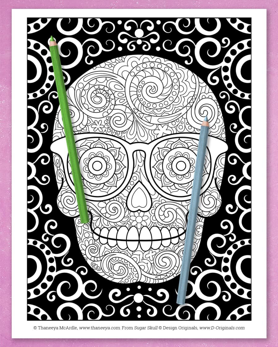 Sugar skulls coloring book by mcardle â