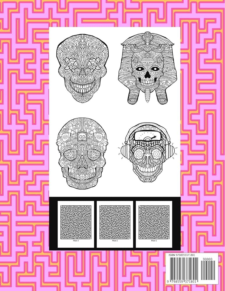Sugar skulls and mazes day of the dead puzzle book with coloring pages for teenagers and adults puzzlebooks creative books