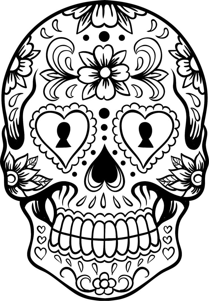 Sugar skull line art