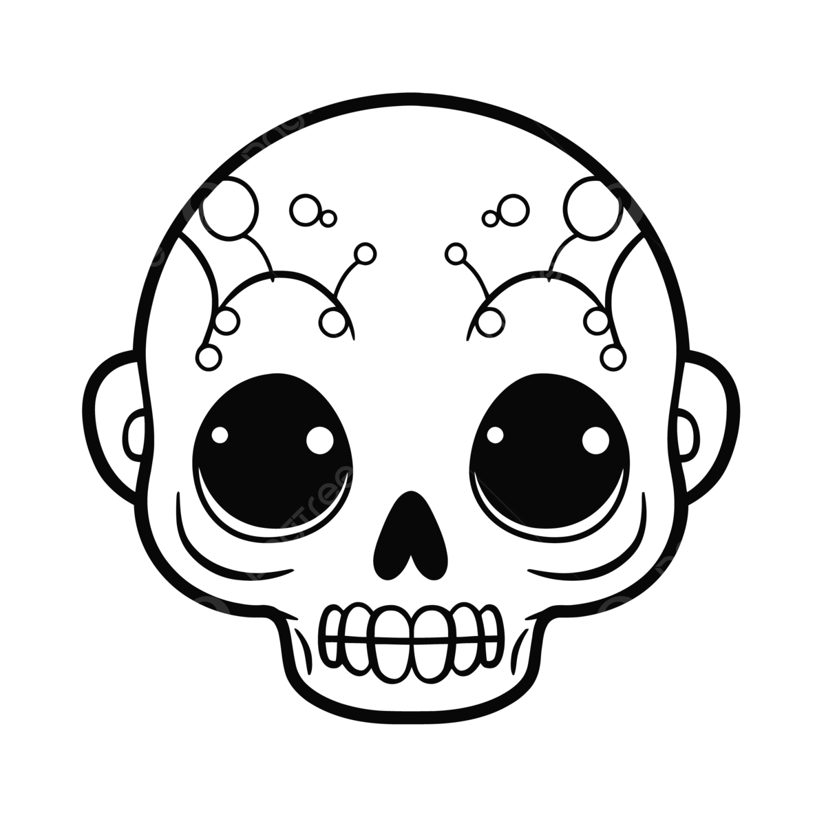 Sugar skull for halloween skull vector coloring page outline sketch drawing skull drawing halloween drawing wing drawing png and vector with transparent background for free download