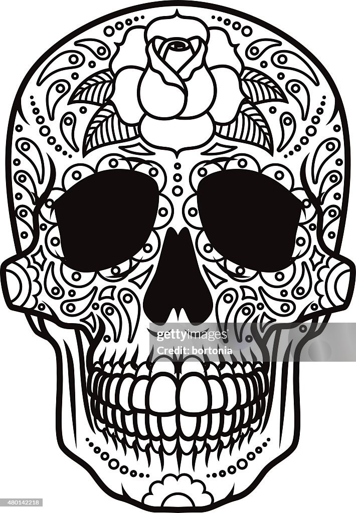 Day of the dead sugar skull icon calavera high