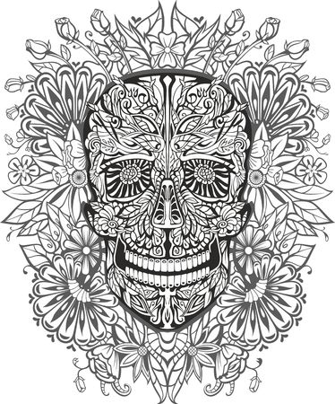 Sugar skulls coloring cliparts stock vector and royalty free sugar skulls coloring illustrations