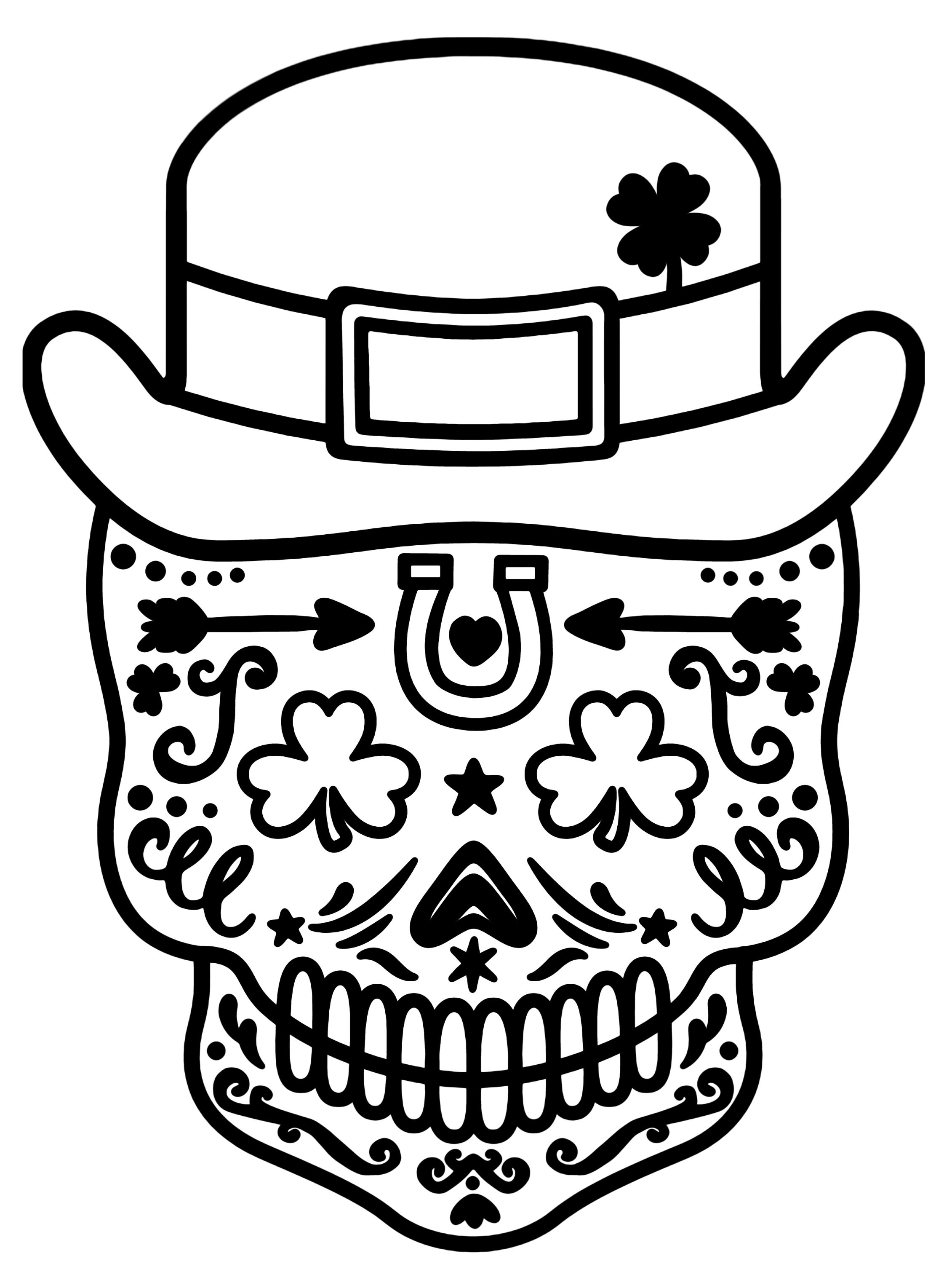Sugar skull saint patricks day svgpng sugar skull cut files