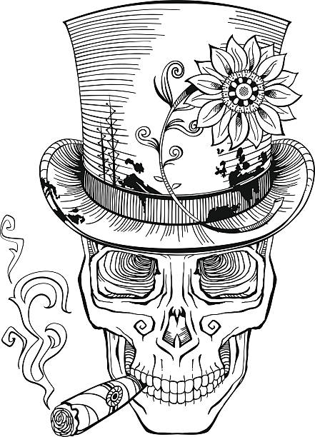 Day of the dead baron samedi drawing stock illustration