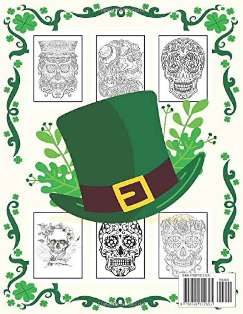Sugar skull coloring book for adults eat drink be irish over coloring pages for adult relaxation with betiful modern inspired by dãa de los as sugar skulls hearts roses