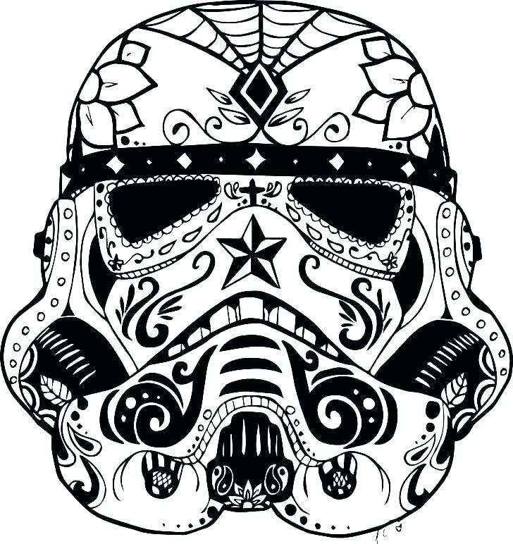 Stunning star wars sugar skull coloring pages