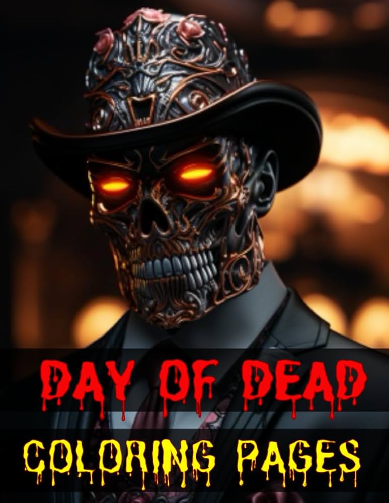 Day of dead coloring pages sugar skull coloring book inspired by dãa de los muertos skull day of the dead with unique sugar skull coloring pages for bleed through making