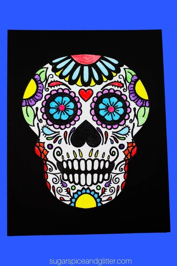 Printable sugar skull coloring page â sugar spice and glitter