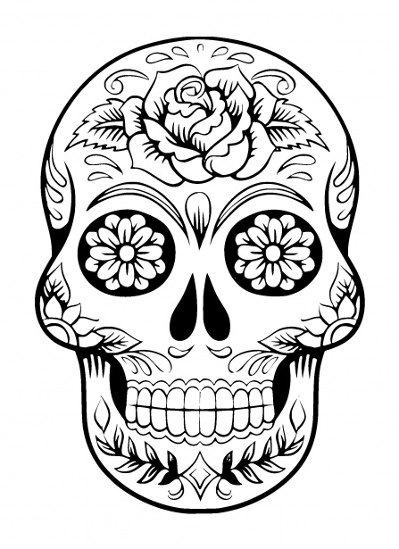Sugar skull tattoo free stock photo