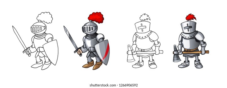 Cartoon knight full body armor suit stock vector royalty free