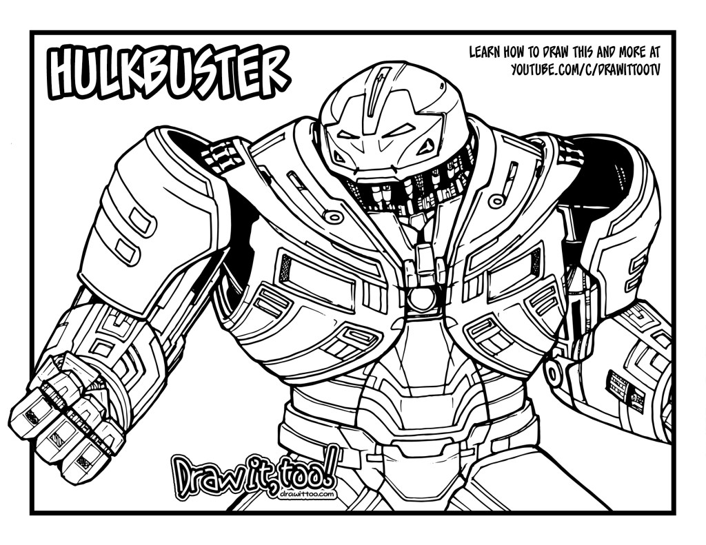 How to draw the hulkbuster iron man armor avengers infinity war drawing tutorial