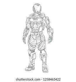 Warrior cosmonaut armor stock vector royalty free