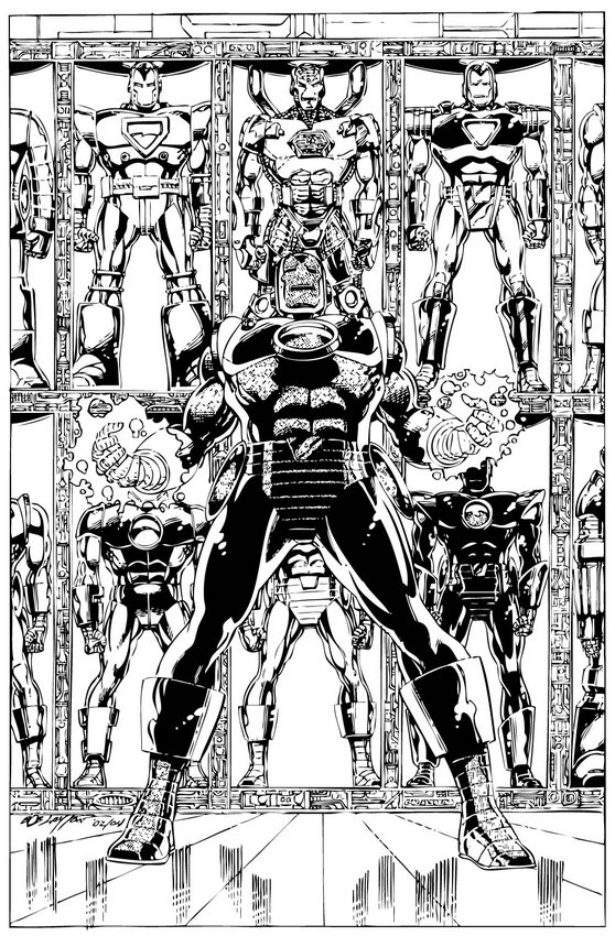 Iron man and his armor coloring pages
