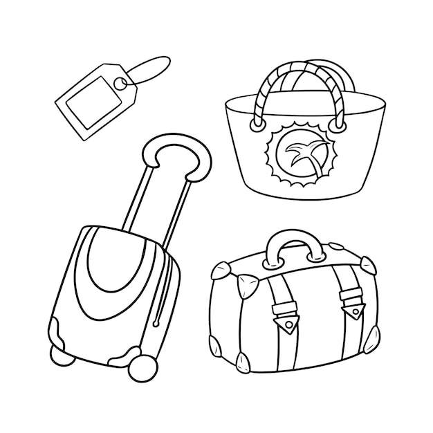 Travel suitcase coloring pages images