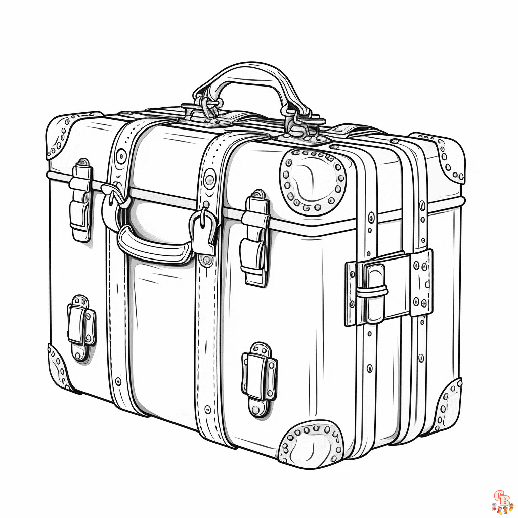 Printable suitcase coloring pages free for kids and adults