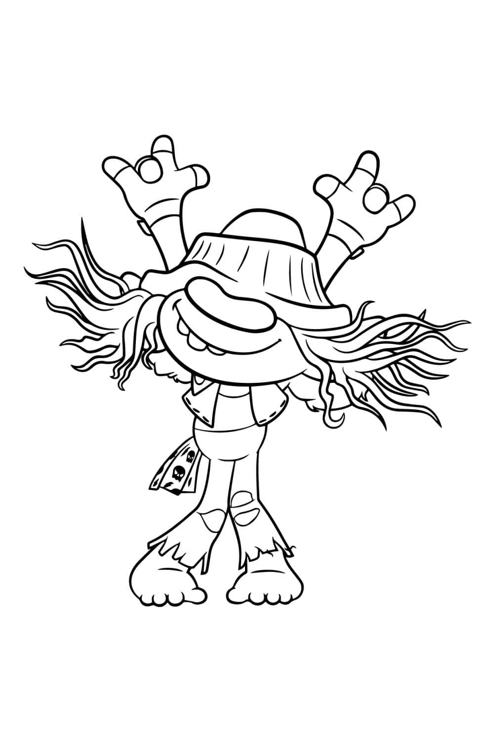 Dj suki from trolls coloring page