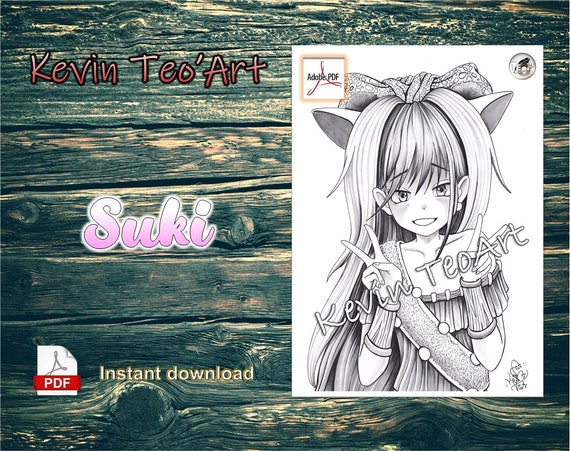 Suki summer holidays kevin teoart coloring page