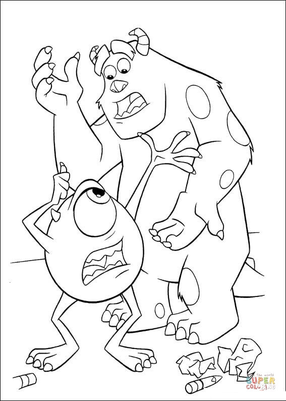 Mike and sulley coloring page free printable coloring pages