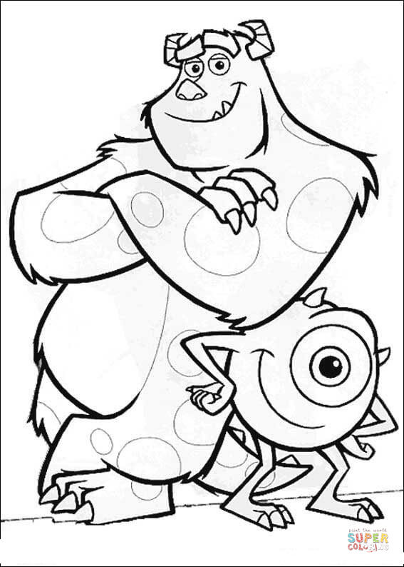 Picture of mike and sulley coloring page free printable coloring pages