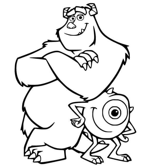 Sullivan and mike from monsters inc coloring page