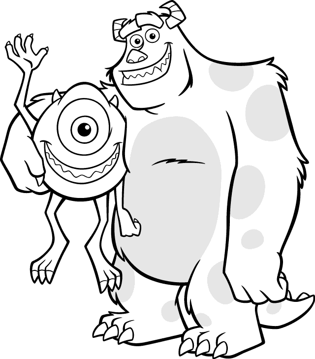 Coloring sheet sully mike disney coloring pages cartoon coloring pages disney coloring sheets