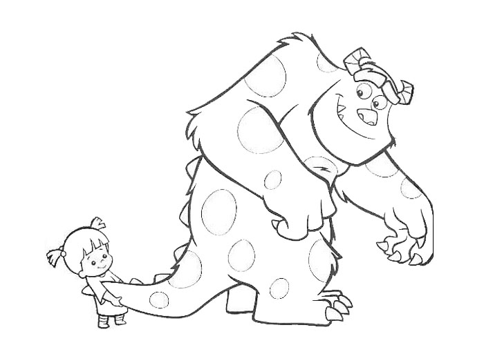 Sulley and boo coloring pages