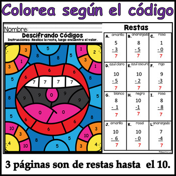Higiene oral suma y resta hasta color by code colora segun el codigo dentista