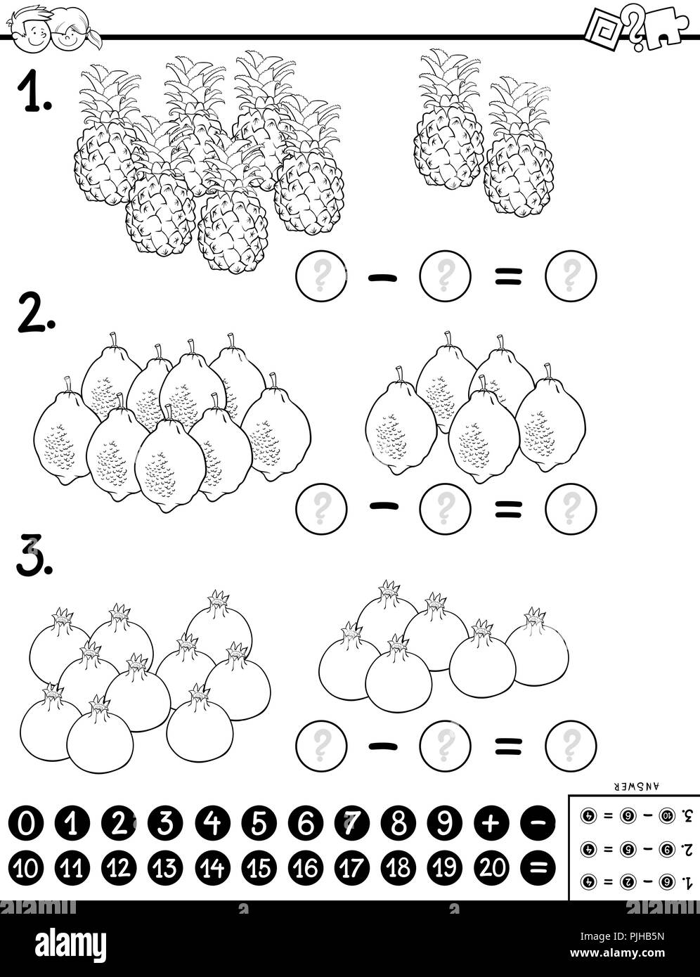 Subtraction black and white stock photos images