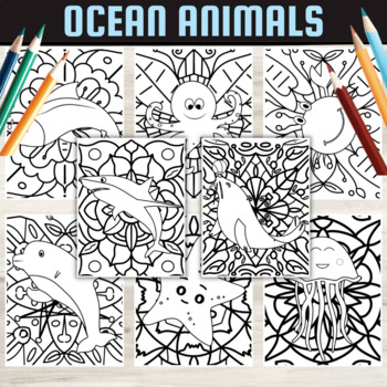 Ocean animals mindfulness coloring pages summer activities made by teachers