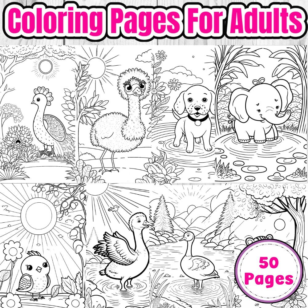 Summer animal coloring pages