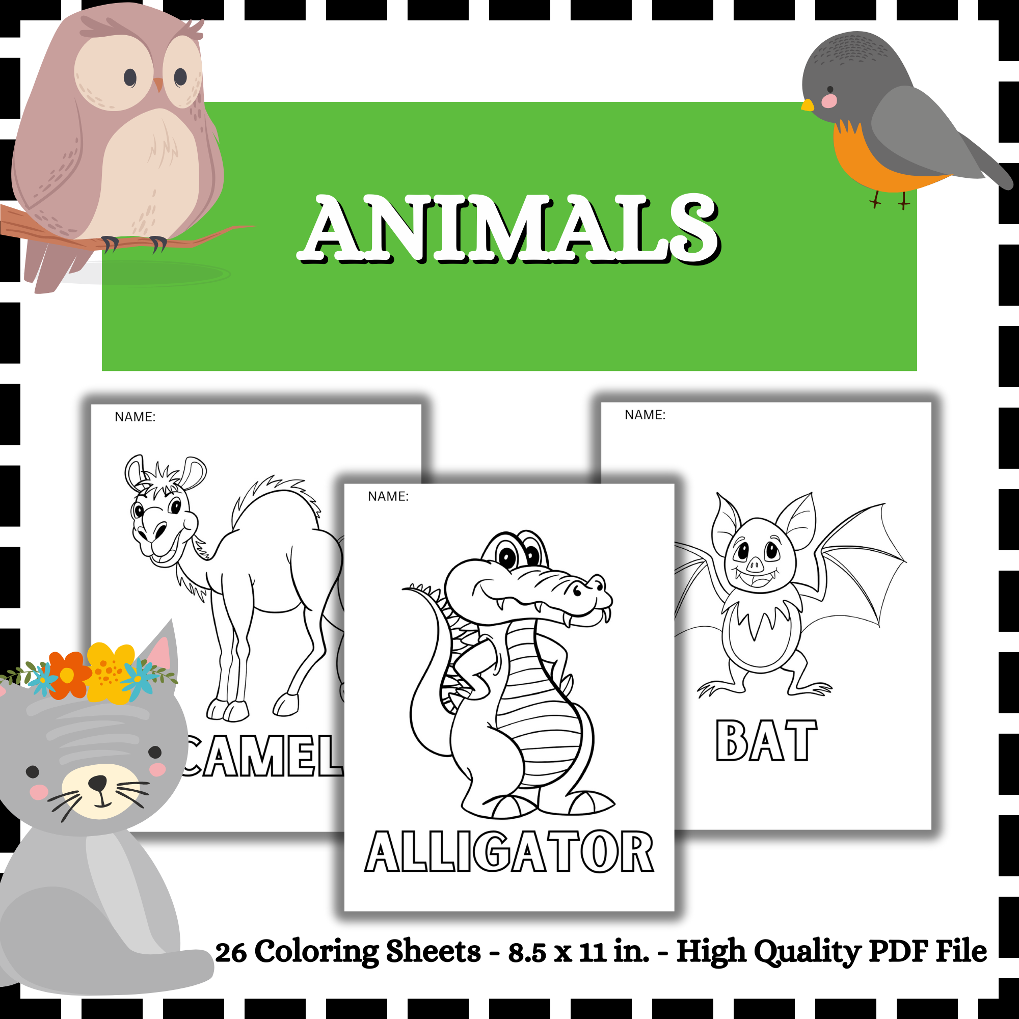 Alphabetical animals coloring sheets summer back to school coloring pages made by teachers