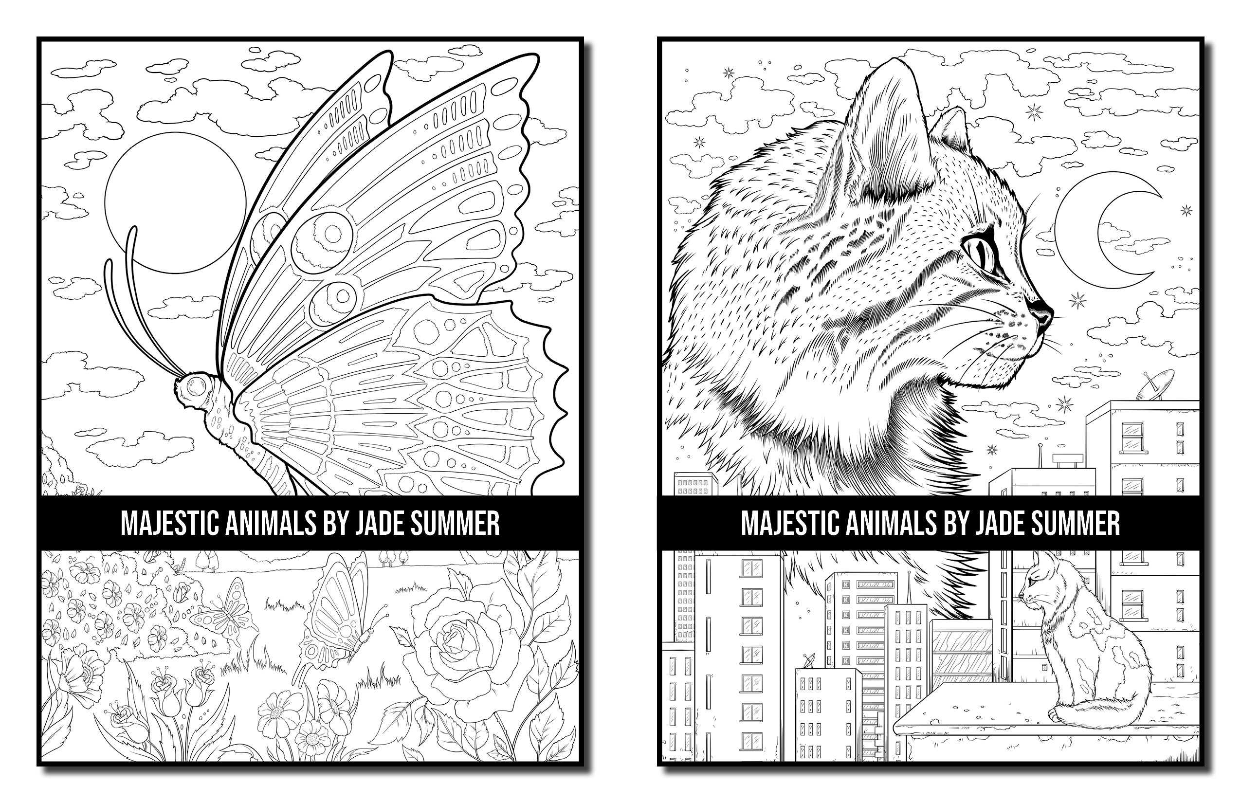 Animal coloring pages majestic animals adult coloring book by jade summer digital coloring pages printable pdf download instant download