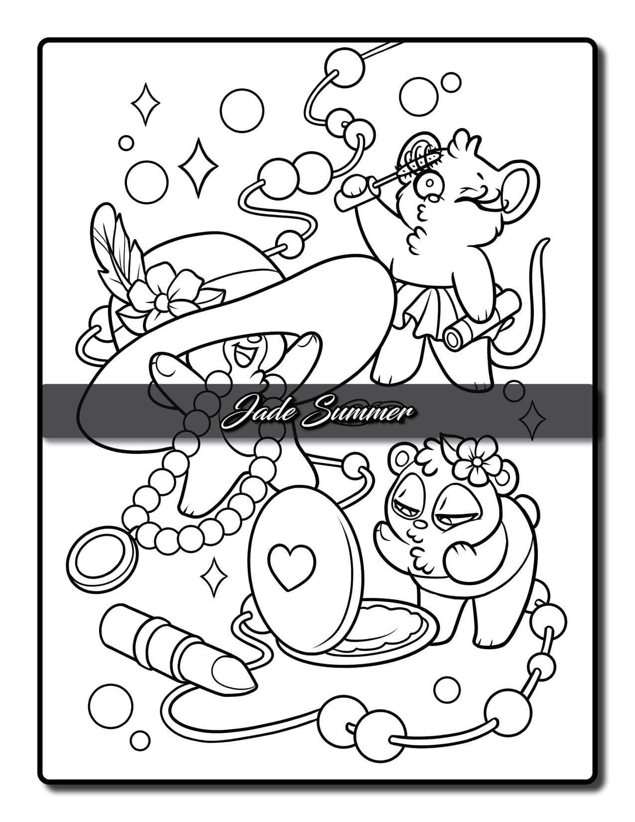 Tiny animals coloring book jade summer