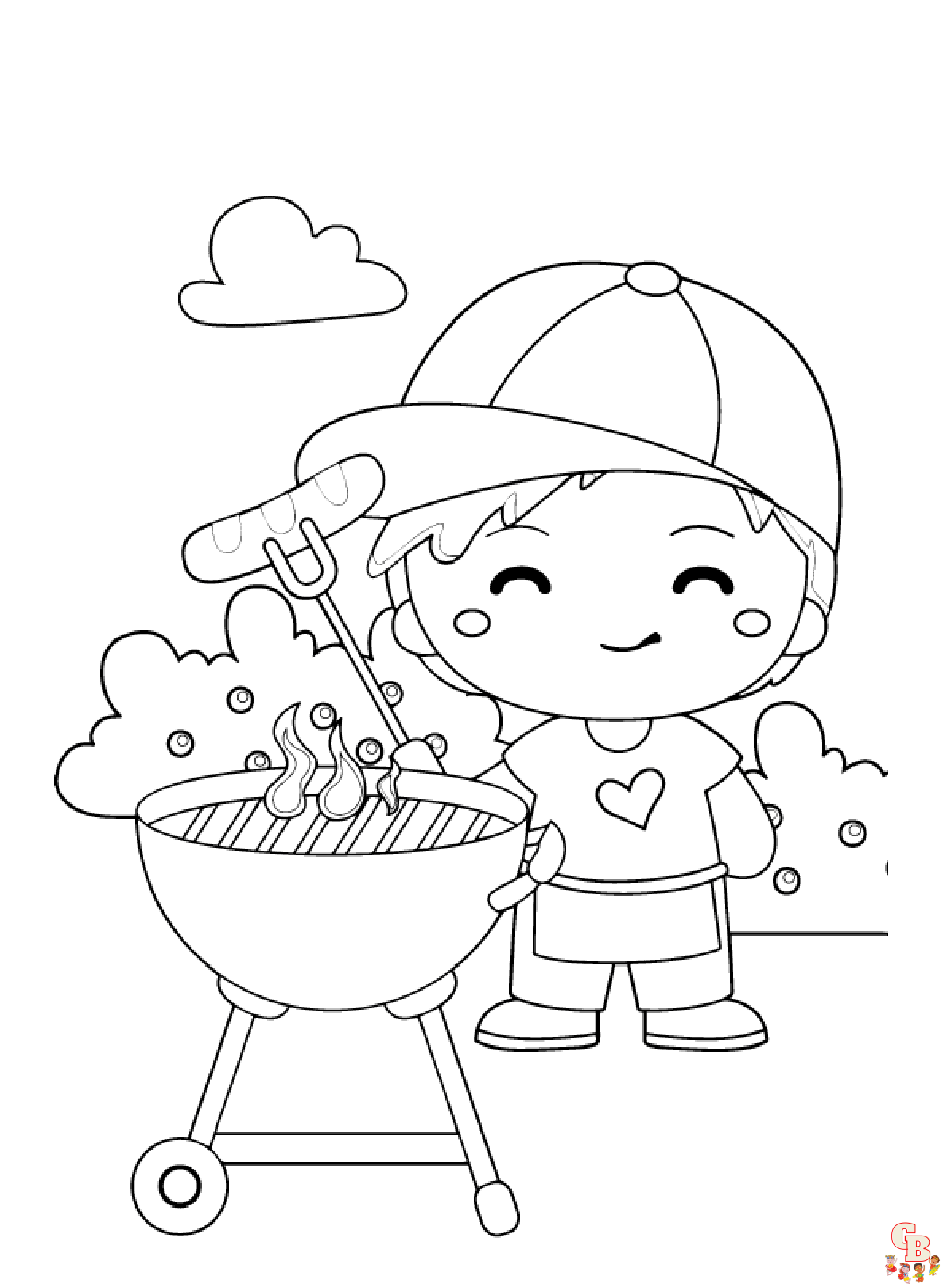 Printable bbq coloring pages free for kids and adults