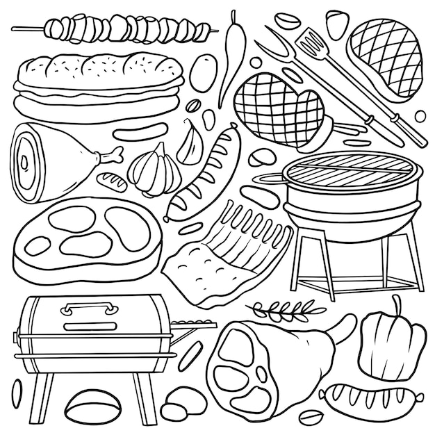 Bbq coloring page images