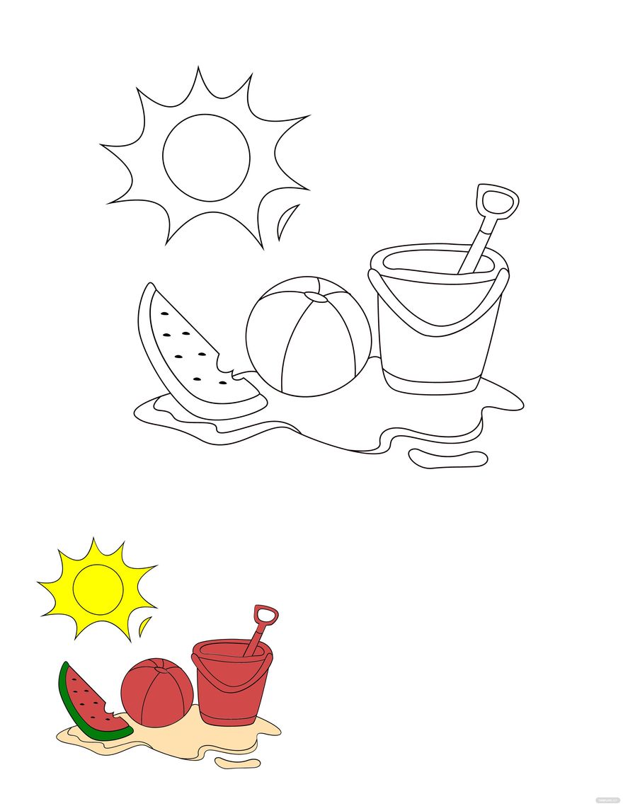 Free summer bbq coloring page